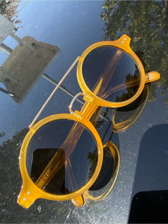 Celine Accessories - Celine Yellow Round Sunglasses